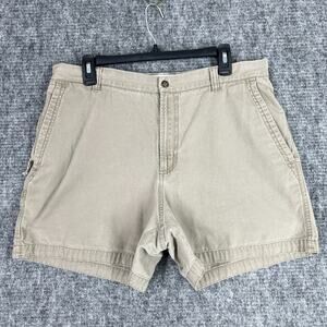 Columbia Womens Shorts 16 Olive Green Canvas Chino Hiking‎ Fishing Zipper Pocket